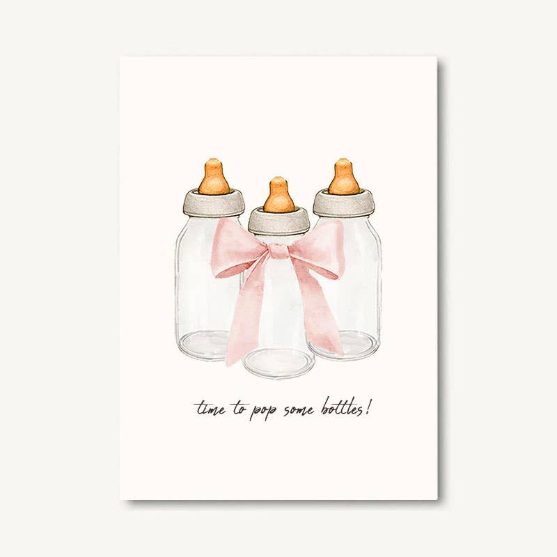 Pink Pop Some Bottles Greeting Card
