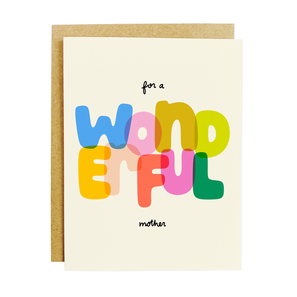 Wonderful Mother Greeting Card - Mother's Day Card A2 Size
