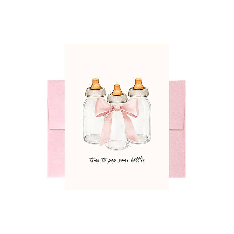 Pink Pop Some Bottles Greeting Card
